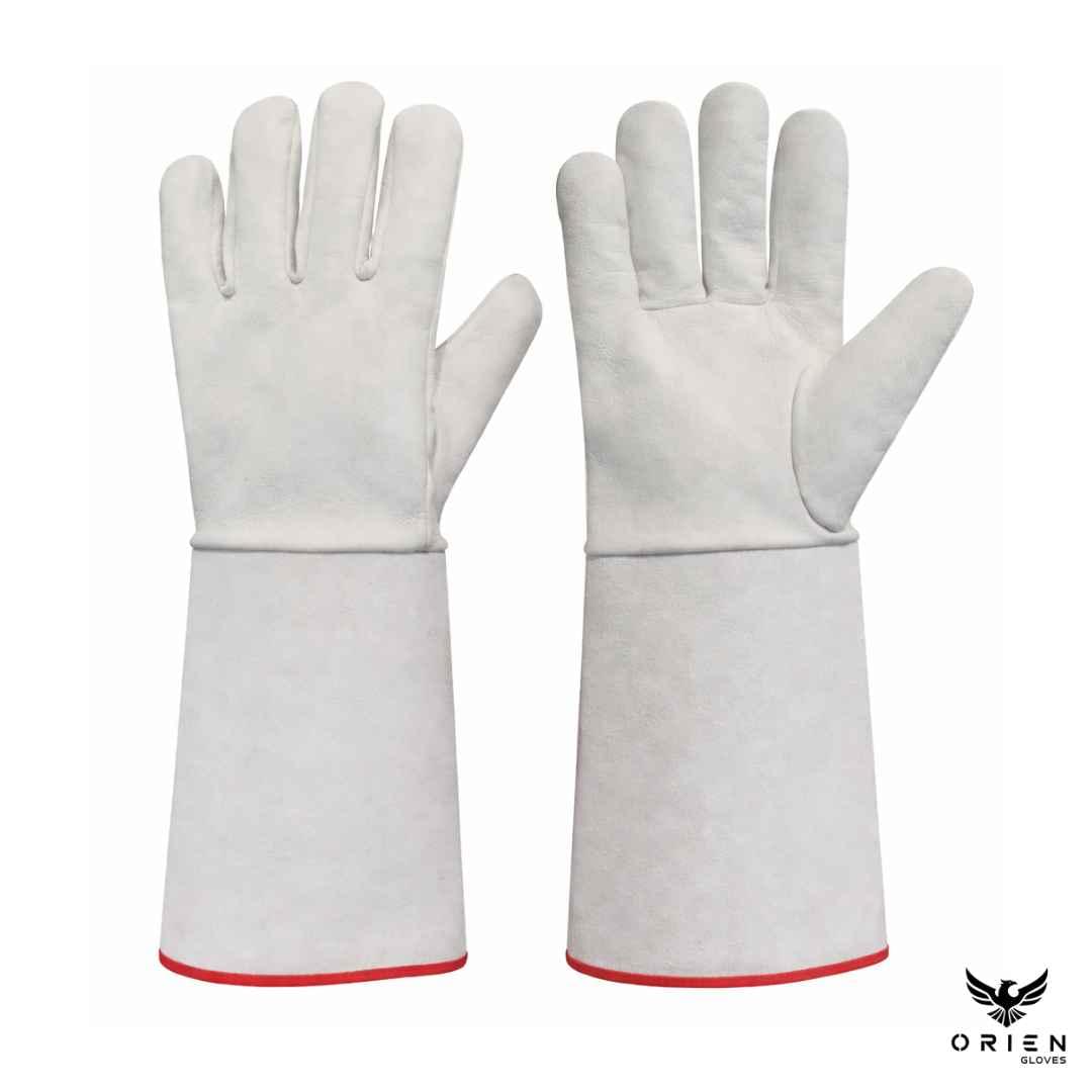 Goatskin Leather white Tig welding Gloves