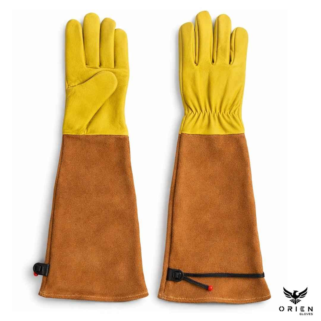 Long Gardening leather gloves